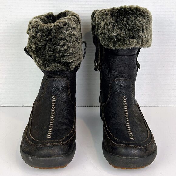 Blondo Rugged Snow Boots Shearling Lined Convertible Aqua Protect Brown Lthr 7.5 - Picture 4 of 12